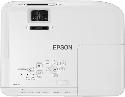 Epson EB-W06 3LCD, HD ready, 3700 Lumens, 320 Inch Display, Built-in Speaker, WXGA Projector - White