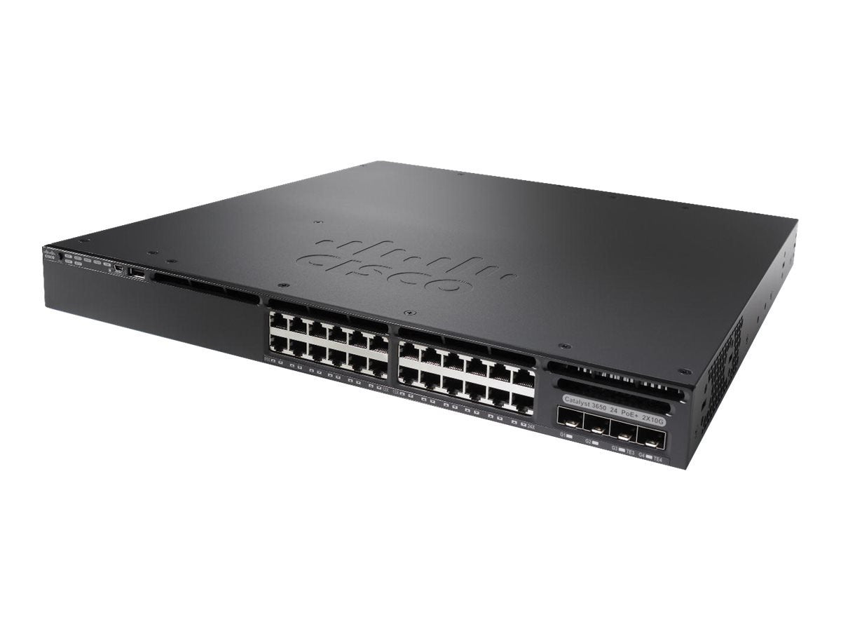 Cisco WS-C3650-24PDM-L Managed Network Switch L2 Gigabit Ethernet (10/100/1000) Black 1U Support Power Over Ethernet (Poe) (Refurbished)