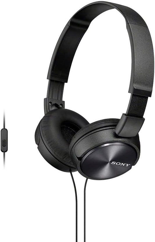 Sony ZX310AP On-Ear Headphones Compatible with Smartphones, Tablets and MP3 Devices - Metallic Black