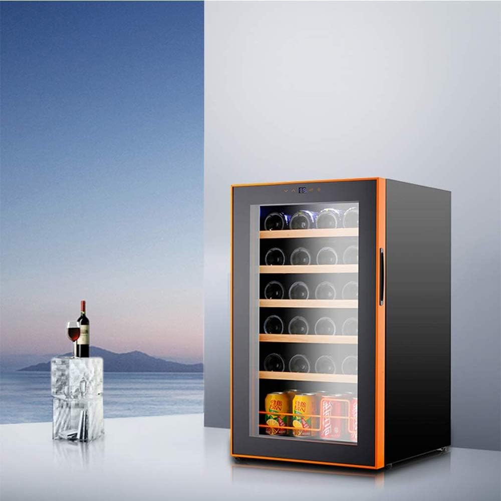 GagalU Aluminum Wine Cabinet with Digital Temperature Freestanding Refrigerator Glass Door Silent Design