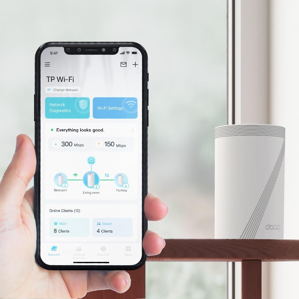 TP-Link Deco BE65 BE9300 Tri-Band Whole Home Mesh WiFi 7 System, Speeds up to 9214 Mbps, AI-Driven, Connect Over 200 Devices, Ideal for Gaming&4K, Easy Setup, Mesh System 2.5G Connectivity, Pack of 3