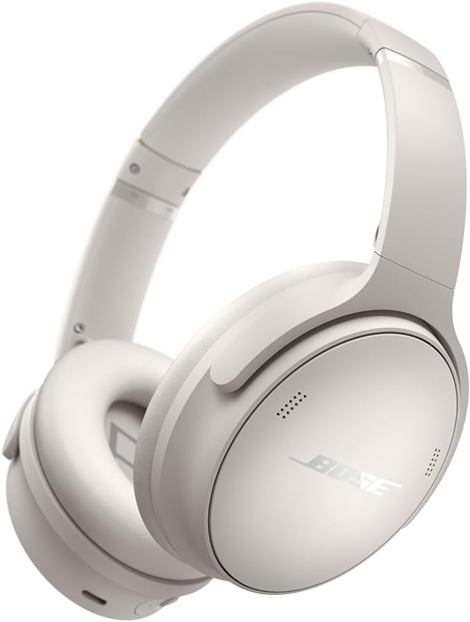 NEW Bose QuietComfort Wireless Noise Cancelling Headphones, Bluetooth Over Ear Headphones with Up To 24 Hours of Battery Life, White Smoke