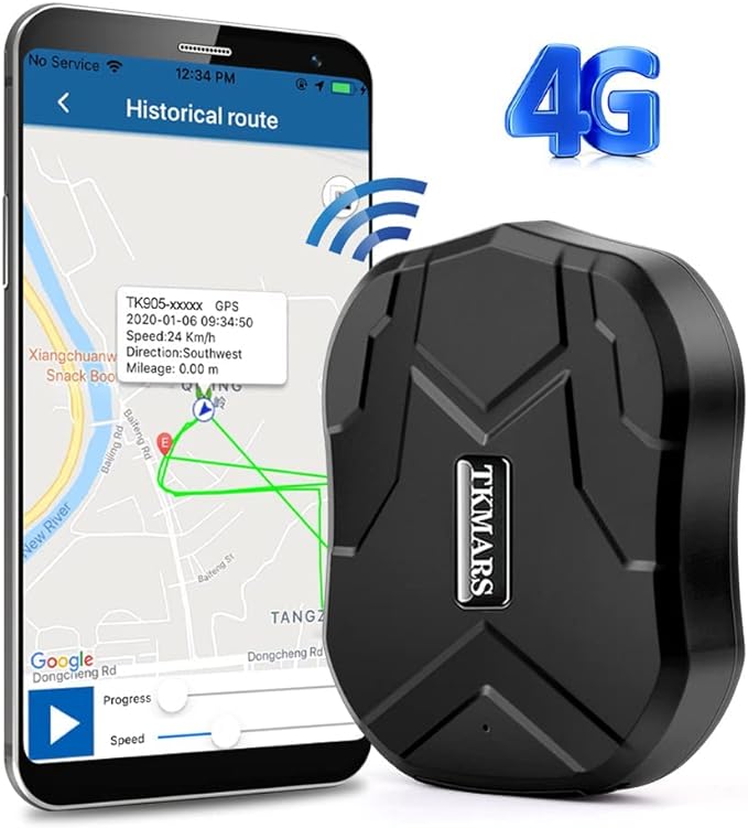 4G GPS Tracker for Vehicles - Real Time Location Monitor, Anti-Theft/Tamper  Alerts, Long Standby Time, Magnetic Mount, Free Tracking Platform - Ideal