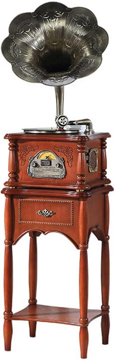 Gramophone TurntableRecord Player 33/45/78 RPMRecords Retro Solid wood Home furnishings, Support CD playback, U disk playback, FM/AM radio, wireless b