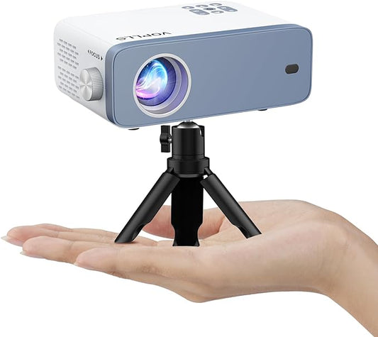 Mini Projector, VOPLLS Upgraded 1080P Full HD 11000L Video Projector Portable Outdoor Home Theater Movie Projector, 50% Zoom, Compatible with HDMI, USB, AV, Smartphone/Tablet/Laptop/PC/TV Box