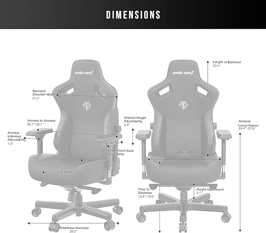 Anda Seat Kaiser 3 Pro Gaming Chair - Ergonomic Office Desk Chairs, Reclining Video Game Gamer Chair, Magnetic Neck Pillow & Lumbar Support - Large Black Premium PVC Leather Gaming Chair for Adults