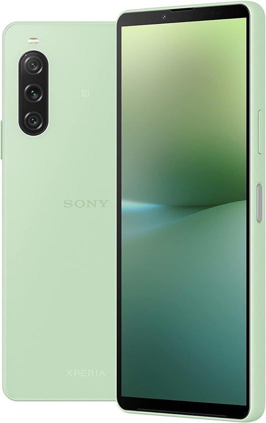 Sony Xperia 10 V Sage Green - 6.1 Inch 21:9 Wide OLED - Triple lens - Lightweight & Compact - 3.5 mm audio jack - Android 13 - SIM free - 6GB RAM - 128GB Storage - IP65/68 rating - Dual SIM hybrid *1