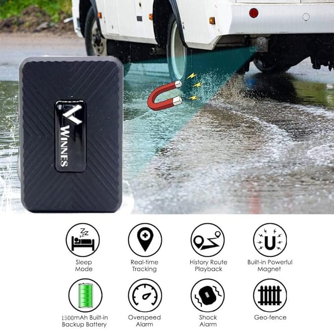 Mini GPS Tracker, Zeerkeer Portable Real-Time GPS Locator for Vehicles, Cars, Kids, Persons, Assets - Hidden Tracking Device with Geo-Fence/Vibration Alarm Personal Tracking TK913