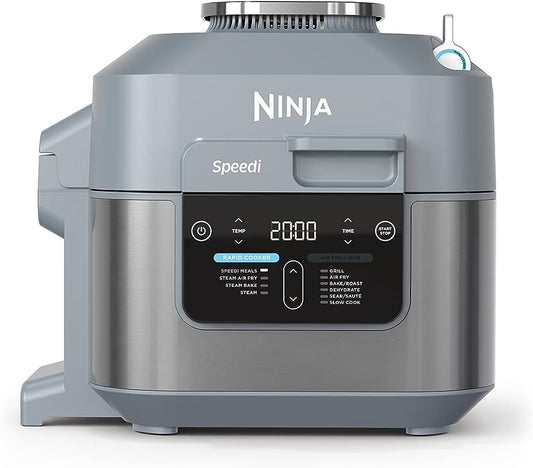 Ninja Speedi 10-in-1 Rapid Cooker, Air Fryer and Multi 5.7L, Meals for 4 in 15 Minutes, Fry, Steam, Grill, Bake, Roast, Sear, Slow Cook & More, Cooks Portions, Sea Salt Grey, ON400UK