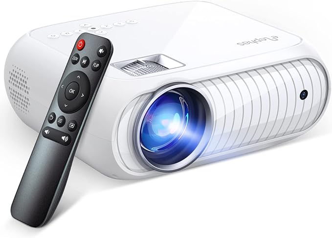 Projector, Home Theatre projector 1080P Full HD Supported, Upgraded 12000 Lux Video Mini Projector Compatible with iOS/Android/Tablet/PC/TV Stick/USB/DVD/Game [Energy Class A+++]