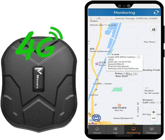 Winnes 4G TK905 GPS Tracker Global Coverage Real-time Location Tracker Anti Theft Strong Magnetic Waterproof Car GPS Tracker App/Web Online live tracking No need Subscription