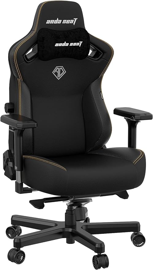 Anda Seat Kaiser 3 Pro Gaming Chair - Ergonomic Office Desk Chairs, Reclining Video Game Gamer Chair, Magnetic Neck Pillow & Lumbar Support - Large Black Premium PVC Leather Gaming Chair for Adults