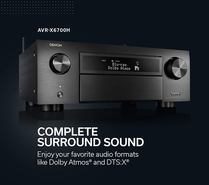 Denon AVR-X6700H 8K Ultra HD 11.2 Channel (140Watt X 11) AV Receiver 2020 Model - 3D Audio & Video with IMAX Enhanced, Built for Gaming, Music Streaming, Alexa + HEOS