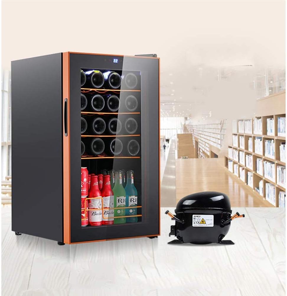 GagalU Aluminum Wine Cabinet with Digital Temperature Freestanding Refrigerator Glass Door Silent Design