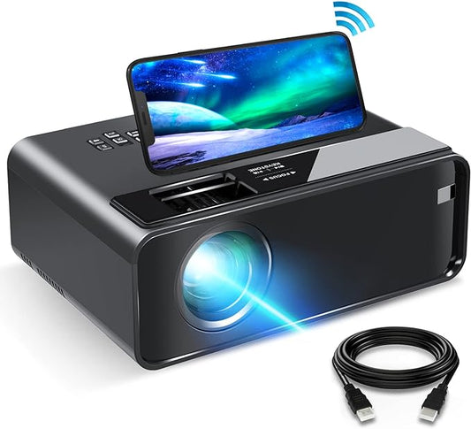 Wifi Mini Projector Full hd 1080P, 7500L Portable Outdoor video Projector Compatible with Smartphone, HDMI,USB,AV,TV Stick, PS5