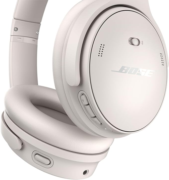 NEW Bose QuietComfort Wireless Noise Cancelling Headphones, Bluetooth Over Ear Headphones with Up To 24 Hours of Battery Life, White Smoke