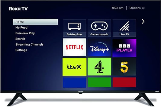 Ferguson 65″ 4K UHD Smart Roku TV with Dolby Audio, Miracast and Freeview Play, Disney+, Netflix, Prime Video, Apple TV+, BBC iPlayer, Includes Free Wall Bracket. Made in the UK [Energy Class G]