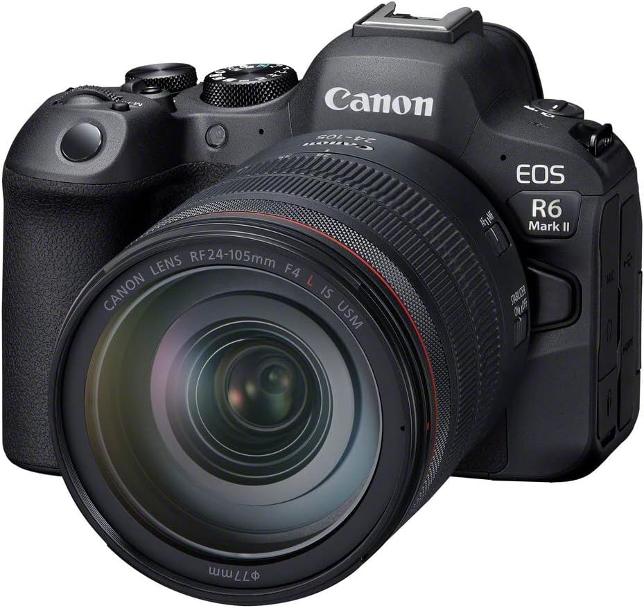 Canon EOS R6 Mark II Full Frame Mirrorless Camera & RF 24-105mm F4L IS USM | 24.2-megapixels, up to 40fps continuous shooting, 4K 60p, up to 8-stops IS and Dual Pixel CMOS Auto Focus II