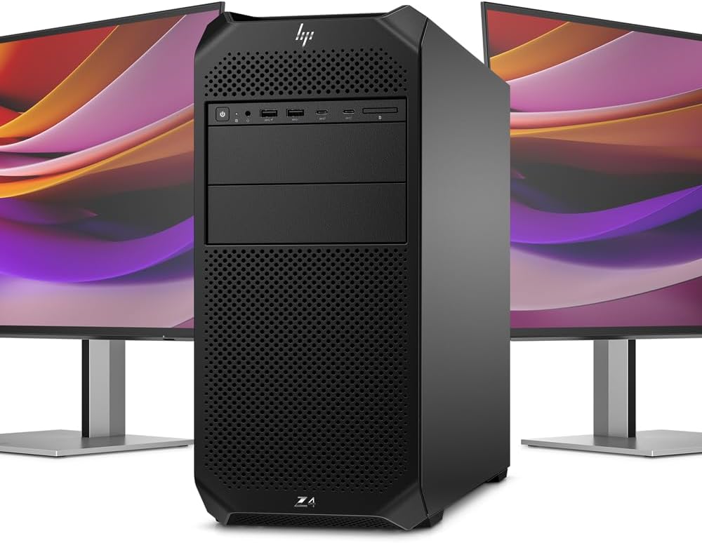 HP Z4 G5 Tower Workstation, Xeon w5-2455X (12 Cores, 4.6GHz), Nvidia Quadro RTX A2000, 4TB PCIe Gen 4.0x4 NVMe, 32GB DDR5 RDIMM, Raid Support, Gbit LAN, 1125W Gold PSU, Windows 11 Pro (Renewed)