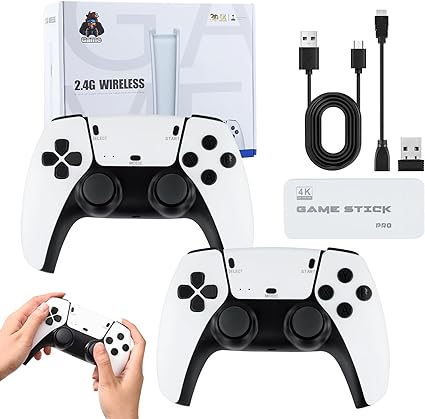 Wireless Retro Game Console, HDMI Video Game Sticks with Dual 2.4G Wireless Controllers, Built-in 20000+ Classic Games, Plug & Play, 64GB, HD HDMI Output, 23 Classic Emulators for TV, Gifts for Adults