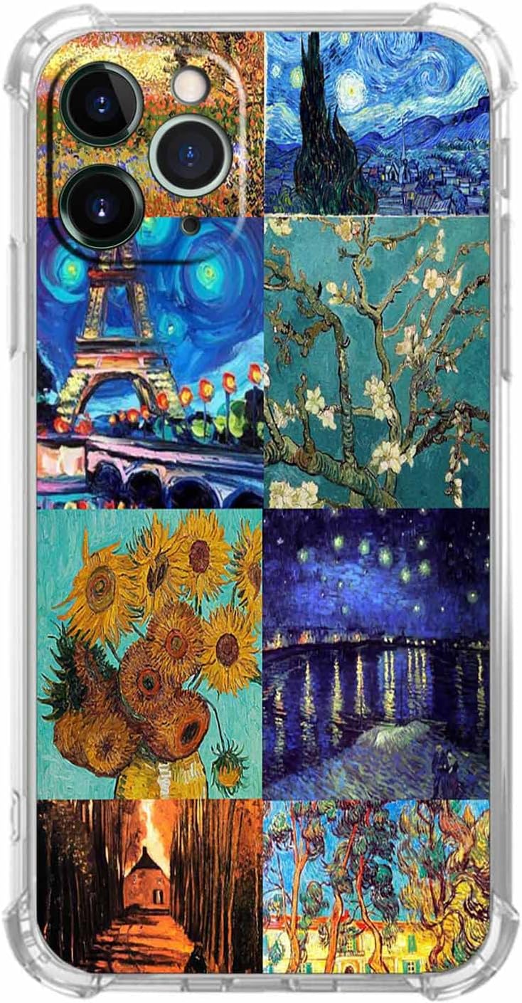 Van Gogh Painting for iPhone 11 Pro Max Case,Famous Oil Painting Collage Pattern Case,Trendy TPU Full Cover Case for iPhone 11 Pro Max