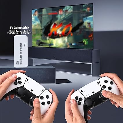 Wireless Retro Game Console, HDMI Video Game Sticks with Dual 2.4G Wireless Controllers, Built-in 20000+ Classic Games, Plug & Play, 64GB, HD HDMI Output, 23 Classic Emulators for TV, Gifts for Adults