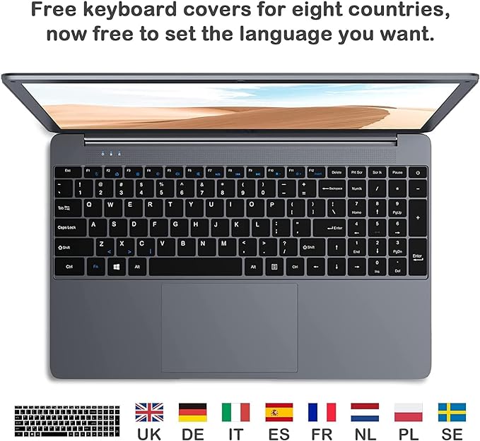 Naclud Laptop 15.6 Inch 12GB RAM 512GB SSD Storage, 1080P Display Full HD Laptop, Celeron N5095, Full Size Keyboard, 2xUSB 3.0, Dual Band WiFi (Gray)