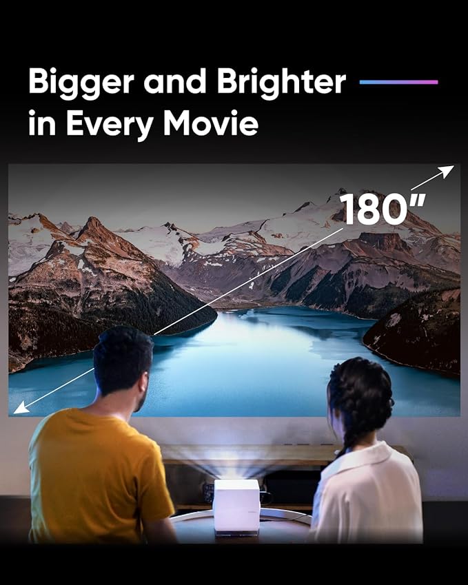 NOMVDIC P1000 4K Projector, 2300 ANSI Lumens, Short Throw Projector 4K, Movie Projector with wifi and bluetooth, Auto Keystone, 150" Big Screen for Home Theater