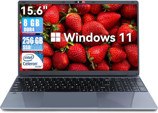 Geviar Laptop, 15.6 Inch Windows 11 Intel Celeron N5095 Quad-Core Processor up to 2.9Ghz, 8GB DDR4 256GB SSD Laptops,2.4/5G WiFi, Bluetooth 4.2,Mini HDMI,2xUSB 3.0,Type-C