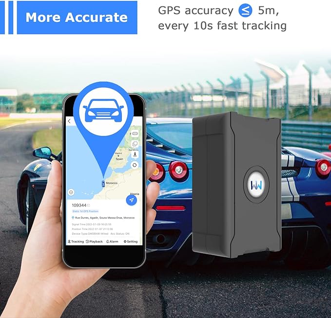 GPS Tracker for Vehicles, Car, Kids, Dogs, Motorcycle,10S Instant Updates, 6000mAh Rechargeable Battery,Geo-fence,Remote Anti Theft,Monthly Fee Required Full Global Coverage