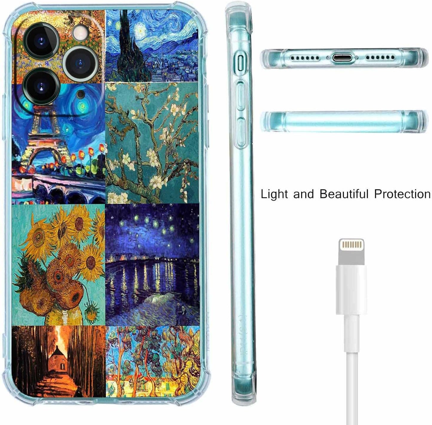 Van Gogh Painting for iPhone 11 Pro Max Case,Famous Oil Painting Collage Pattern Case,Trendy TPU Full Cover Case for iPhone 11 Pro Max