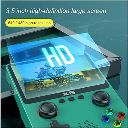 Breadom X6 Retro Handheld Games Consoles, Built In 10000+ Games, 3.5 Inch IPS Screen Retro Games Console, 11 Emulators Retro Handheld Game Console Dual 3D Joystick, Supports two-Player Games, Black