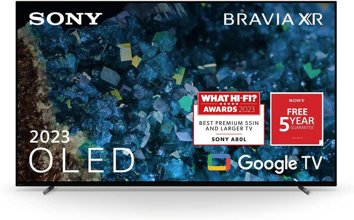 Sony BRAVIA XR, XR-77A80L, 77 Inch, OLED, Smart TV, 4K HDR, Google TV, ECO PACK, BRAVIA CORE, Perfect for PlayStation5, Metal Flush Surface Design, 5 Year Warranty