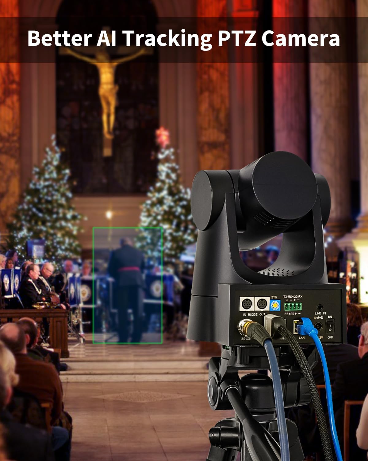 FoMaKo PTZ Camera HDMI 30X Optical Zoom, Simultaneous 3G-SDI IP Live Streaming PoE PTZ Camera for Church Worship Video Production Education Business Events vMix OBS Wirecast(FMK30SDI Black)