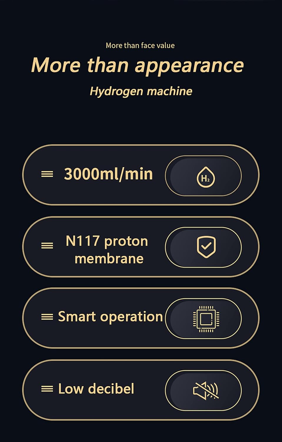 FXNFXLA Hydrogen Inhalation Machine, (2000 H+1000 O) 3000ML/MIN, 99.992% High Purity H2 Low Noise SPE PEM Technology, for Home, Travel, Office(Color:single suction)