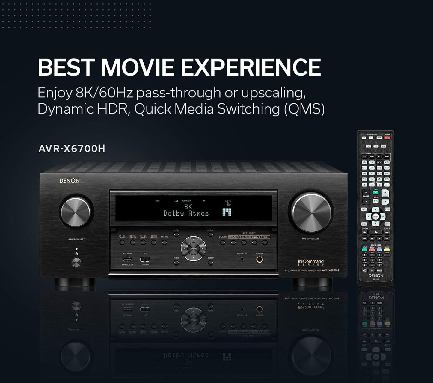 Denon AVR-X6700H 8K Ultra HD 11.2 Channel (140Watt X 11) AV Receiver 2020 Model - 3D Audio & Video with IMAX Enhanced, Built for Gaming, Music Streaming, Alexa + HEOS