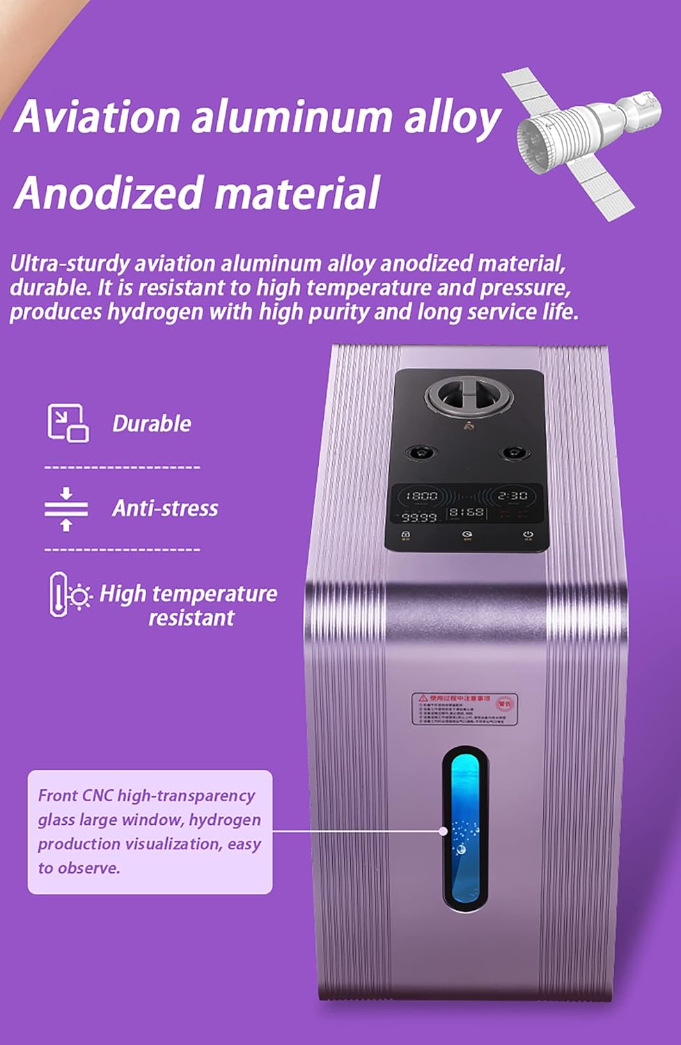 Water Filter, Hydrogen Machine, 800 ml/min, 99.99% High Purity Hydrogen Generator with 5 Intelligent Detection Systems, SPE/PEM Technology for Home Travel Office and Clinics