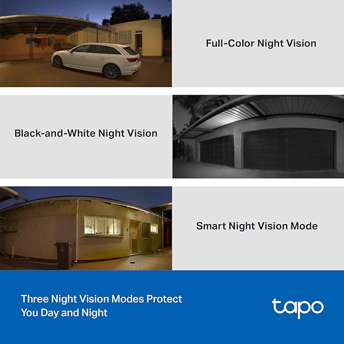 Tapo 2K Outdoor Pan/Tilt Security Wi-Fi Camera, IP65 Weatherproof, Motion Detection, 360° Visual Coverage,Full-Colour Night Vision,Cloud &Local Storage,Works with Alexa&Google Home(Tapo C510W)