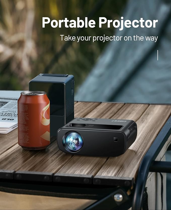 Projector, Cibest WiFi Mini Projector Full HD 1080P, 13000 Lux Portable projector Compatible with iOS/Android/Tablet/PC/TV Stick/USB (Bag and Tripod included)