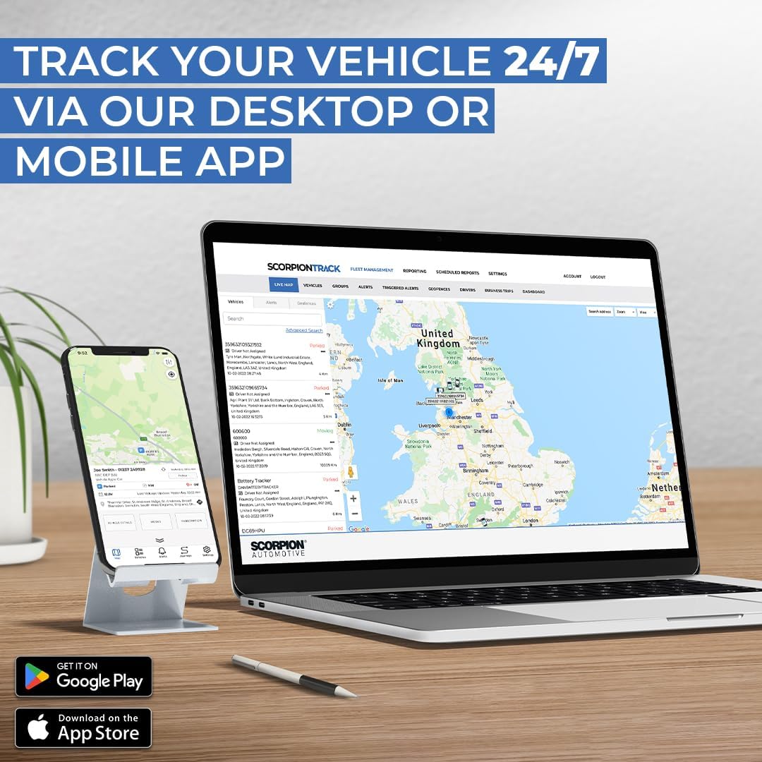 ScorpionTrack - 4G 2-Wire Self-Install GPS Vehicle Tracker - Live, Accurate, Trusted Location Tracking Device, Perfect for Car, Van, Caravan, Motorhome, Motorcycle, Scooter - Easy Install, UK Support