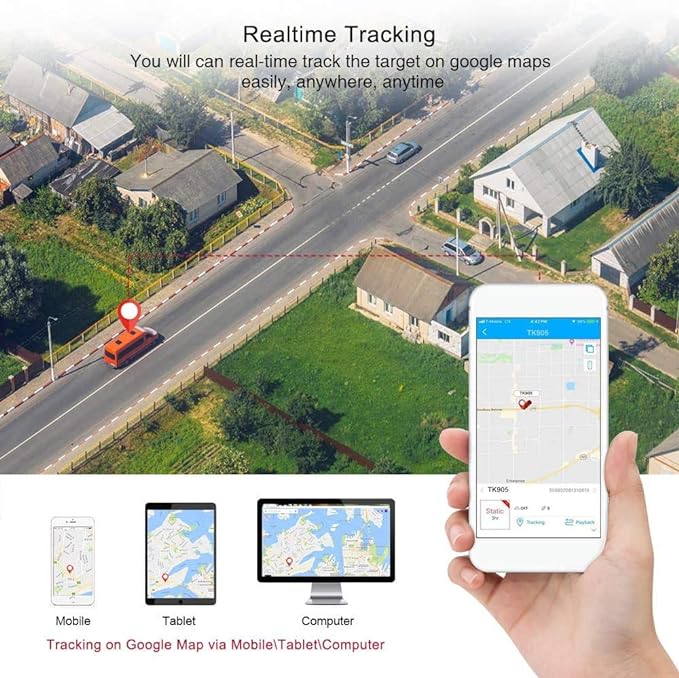 Hanguang GPS Tracker Car Magnet Anti-theft Vehicle Tracker Real-Time Tracker Device 5000mAh Battery GPS Locator Waterproof Tracker for Vehicle Car Truck TK905