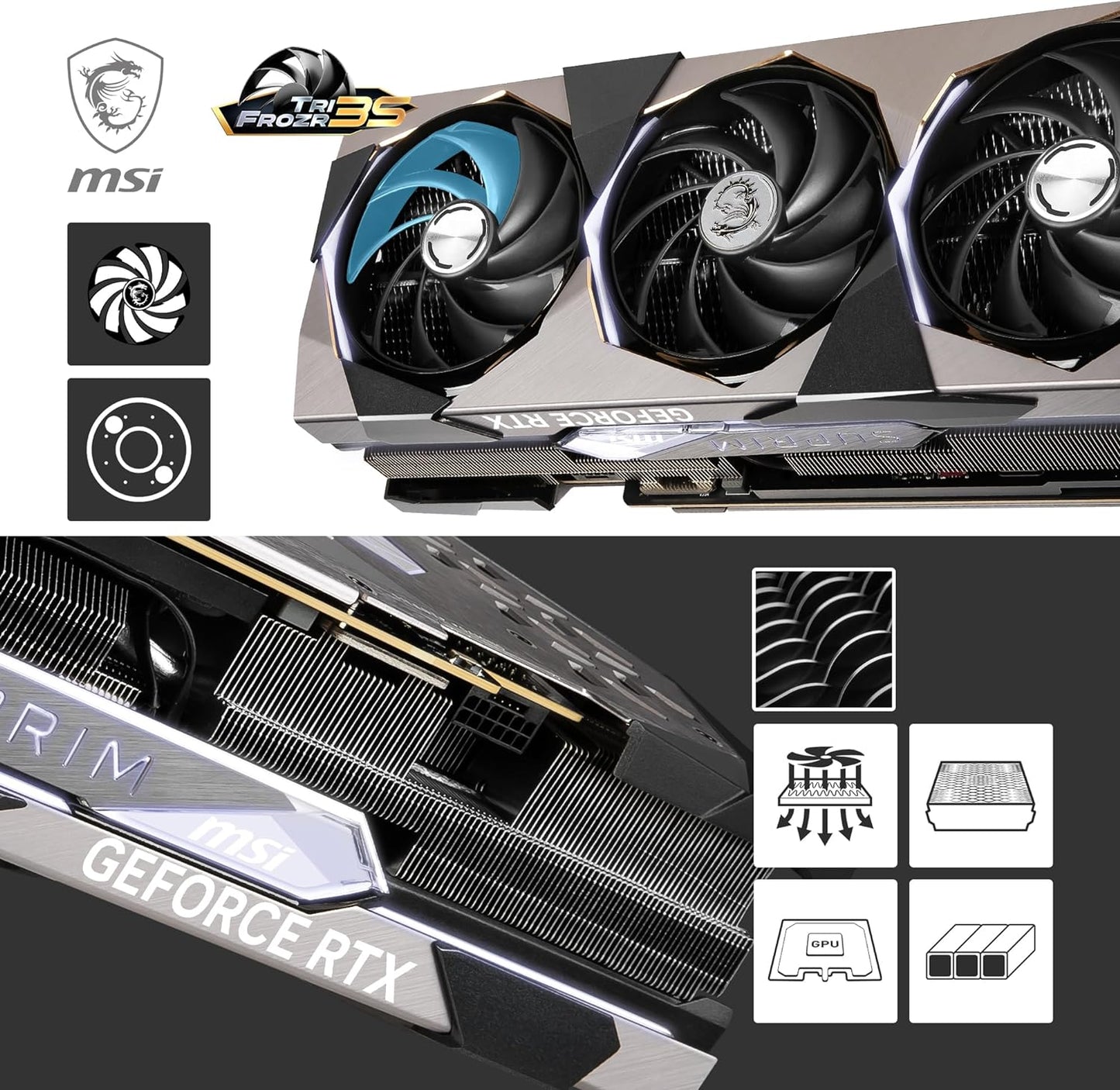 MSI GeForce RTX 4090 SUPRIM X 24G Gaming Graphics Card - 24GB GDDR6X, 2625 MHz, PCI Express Gen 4, 384-bit, 3x DP v 1.4a, HDMI 2.1a (Supports 4K & 8K HDR)