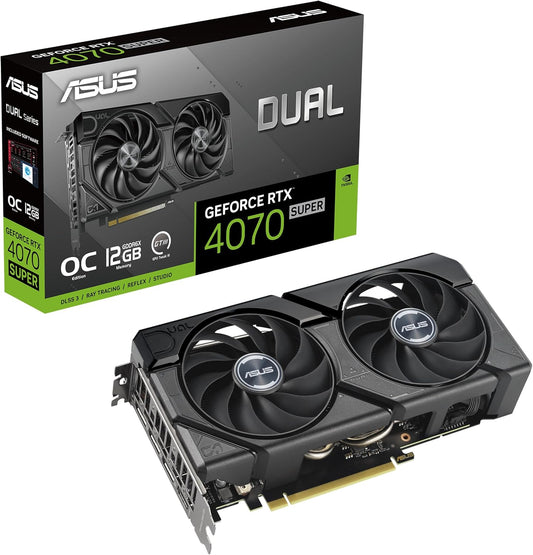 ASUS GeForce RTX 4070 Super 12G DUAL EVO OC Gaming Graphics Card - 2550MHz Boost Clock, GDDR6X, PCIe Gen 4, DLSS 3, HDMI 2.1a, 3 x DisplayPort 1.4a (Supports 4K & 8K HDR)