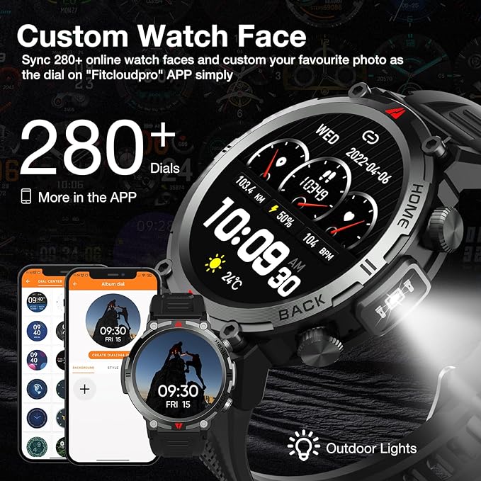 IFMDA Smart Watch Answer/Make Call, 1.45" HD Touch Screen Smart Watch for Men, Fitness Watch 110+ Sports Modes, Smartwatch with Heart Rate Blood Oxygen Sleep Monitor Step Counter for Android iPhone