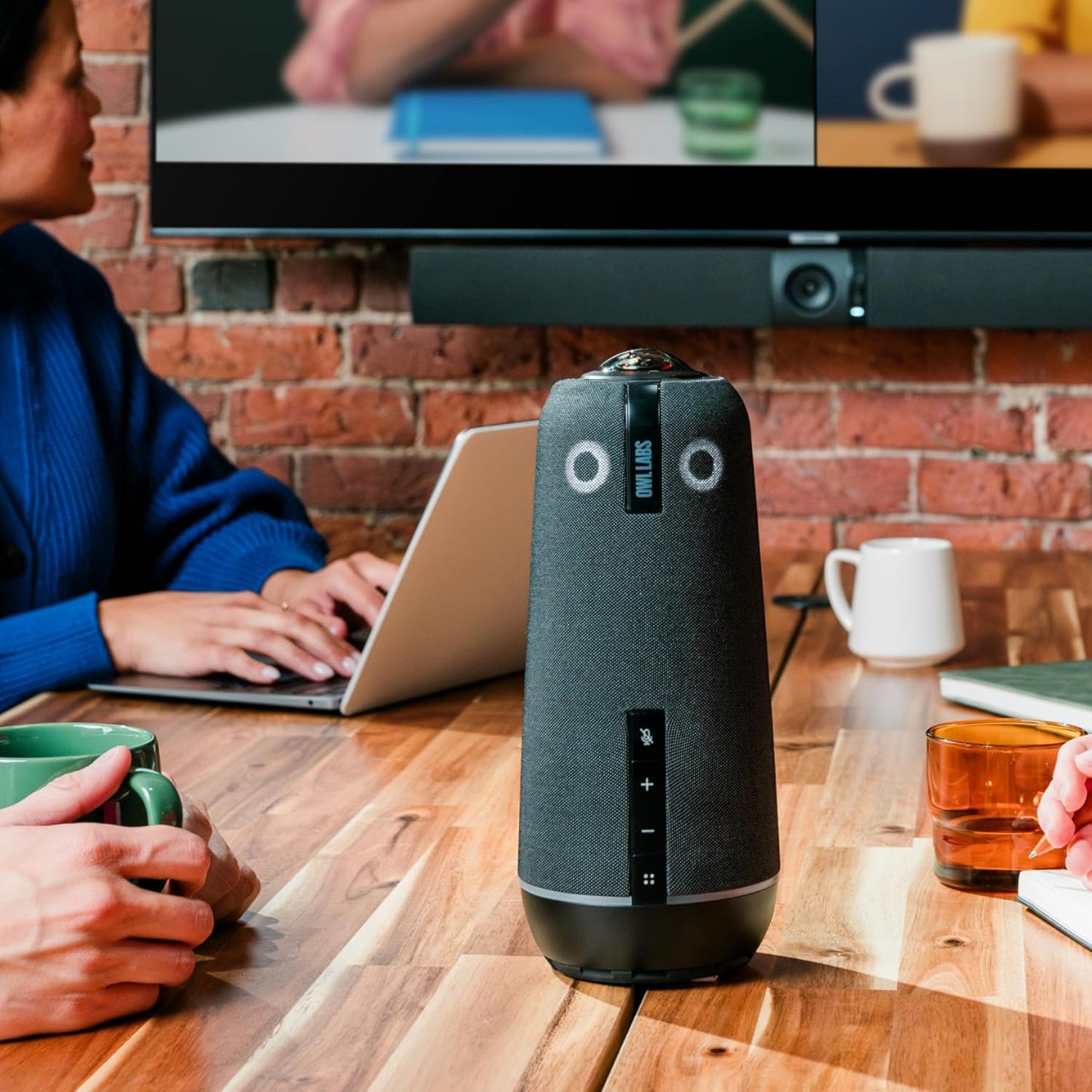 Meeting Owl 4+ 360-Degree, 4K Smart Video Conference Camera, Microphone and Speaker (Automatic Speaker Focus, Smart Zooming and Noise Equalising)