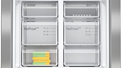 Bosch Home & Kitchen Appliances KFN96APEAG French Door Fridge Freezer with XXL Capacity, NoFrost, HomeConnect, VitaFresh XXL Pro 0C, 183 x 91 cm, Silver, Freestanding, Serie 6