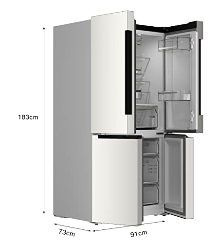 Bosch Home & Kitchen Appliances KFN96APEAG French Door Fridge Freezer with XXL Capacity, NoFrost, HomeConnect, VitaFresh XXL Pro 0C, 183 x 91 cm, Silver, Freestanding, Serie 6