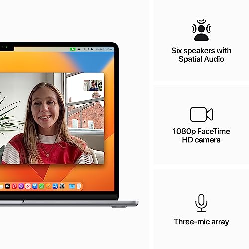 Apple 2023 MacBook Air laptop with M2 chip: 15.3-inch Liquid Retina display, 8GB RAM, 512GB SSD storage, backlit keyboard, 1080p FaceTime HD camera, Touch ID. Works with iPhone/iPad; Space Grey