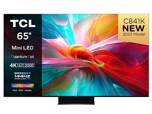 TCL C841K 65-inch Television, Mini LED, HDR 2000 nits, Quantum Dot, Full Array Local Dimming, IMAX Enhanced, 144Hz VRR, Dolby Vision & Atoms TV Powered by Google