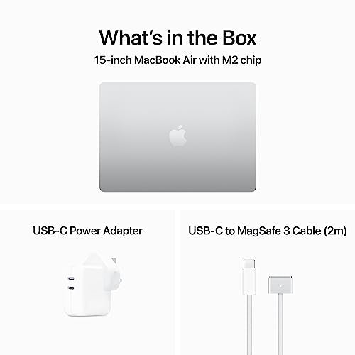 Apple 2023 MacBook Air laptop with M2 chip: 15.3-inch Liquid Retina display, 8GB RAM, 512GB SSD storage, backlit keyboard, 1080p FaceTime HD camera, Touch ID. Works with iPhone/iPad; Space Grey